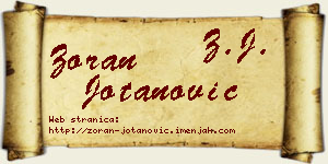 Zoran Jotanović vizit kartica